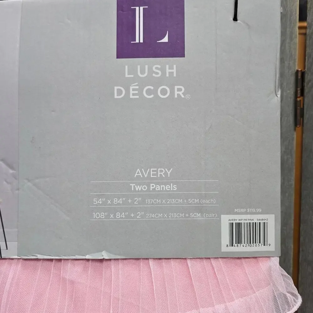 Lush Decor Avery Window Curtain Pink Set 54x84